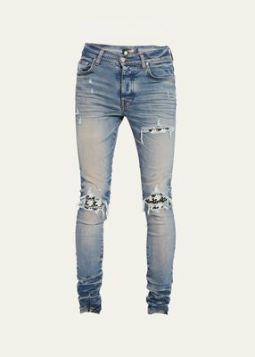 Men's MX1 Skinny Jeans with Tweed Patches
