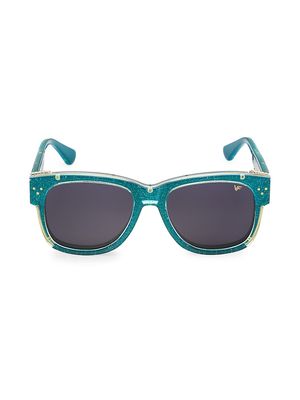 Men's Naked Billionaire 55MM Square Sunglasses - Translucent Blue - Translucent Blue