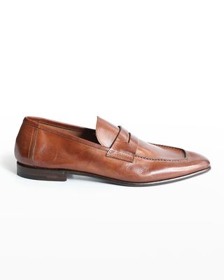 Men's Natural Vacchetta Leather Penny Loafers