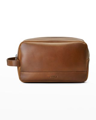Men's Navigator Leather Zip Travel Kit Bag