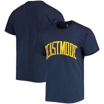 Men's Navy Beast Mode Collegiate Wordmark T-Shirt