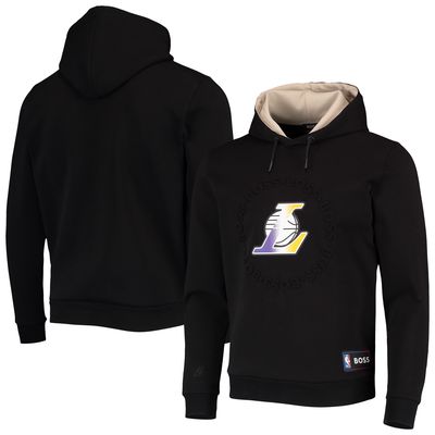 Men's NBA x Hugo Boss Black Los Angeles Lakers Bounce Logo Tri-Blend Pullover Hoodie