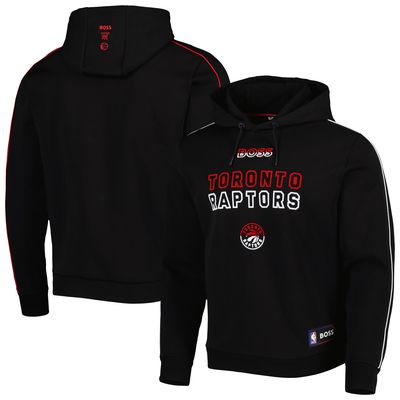 Men's NBA x Hugo Boss Black Toronto Raptors Team Bounce Tri-Blend Pullover Hoodie