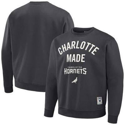 Men's NBA x Staple Anthracite Charlotte Hornets Plush Pullover Sweatshirt