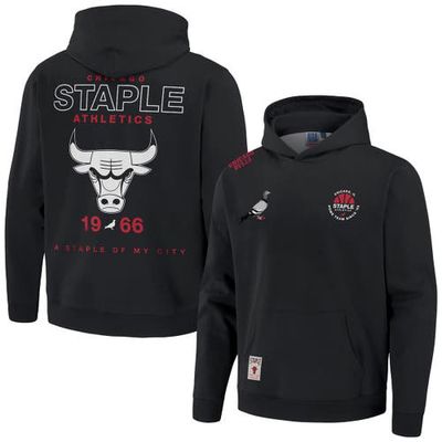 Men's NBA x Staple Black Chicago Bulls My City Pullover Hoodie