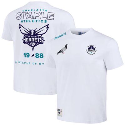 Men's NBA x Staple Cream Charlotte Hornets Home Team T-Shirt in White