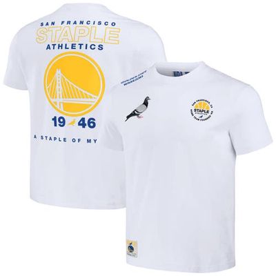 Men's NBA x Staple Cream Golden State Warriors Home Team T-Shirt in White