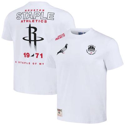 Men's NBA x Staple Cream Houston Rockets Home Team T-Shirt in White