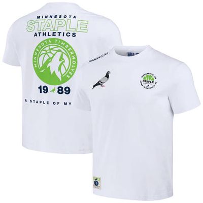 Men's NBA x Staple Cream Minnesota Timberwolves Home Team T-Shirt in White