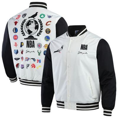 Men's NBA x Staple White/Black All Teams Origins Full-Snap Jacket