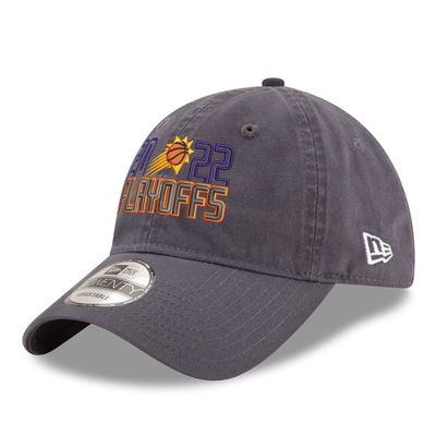 Men's New Era Gray Phoenix Suns 2022 NBA Playoffs Bubble Letter 9TWENTY Adjustable Hat