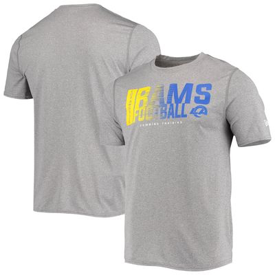 Men's New Era Heathered Gray Los Angeles Rams Combine Authentic Game On T-Shirt
