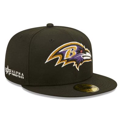Men's New Era x Alpha Industries Black Baltimore Ravens Alpha 59FIFTY Fitted Hat