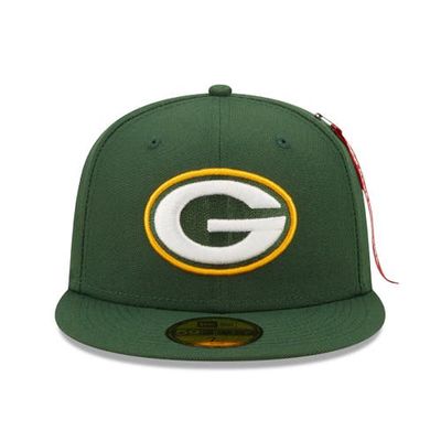Men's New Era x Alpha Industries Green Green Bay Packers Alpha 59FIFTY Fitted Hat