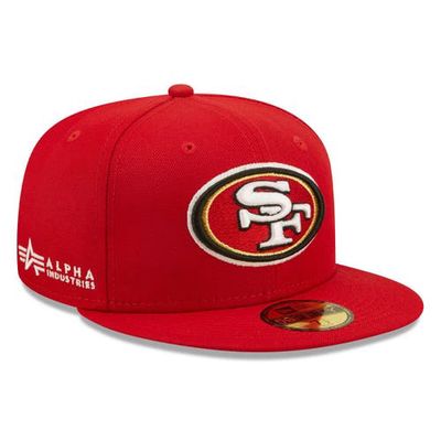 Men's New Era x Alpha Industries Scarlet San Francisco 49ers Alpha 59FIFTY Fitted Hat