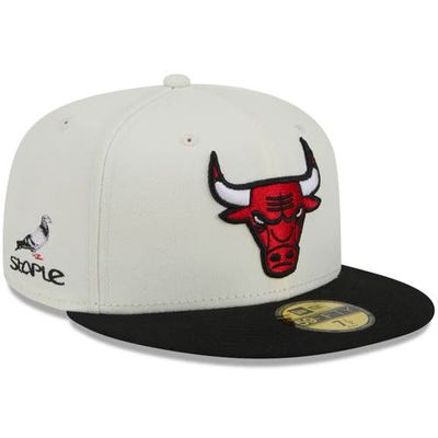 Men's New Era x Staple Cream/Black Chicago Bulls NBA x Staple Two-Tone 59FIFTY Fitted Hat