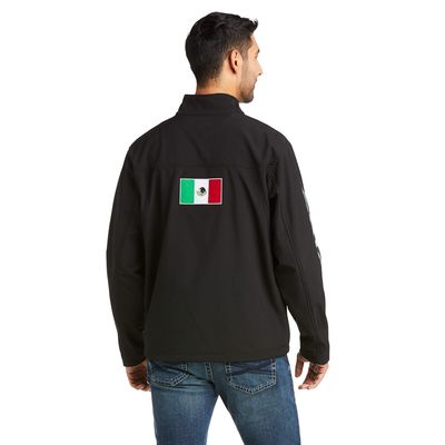 Men's New Team Softshell MEXICO Jacket in Black, Size: Small by Ariat