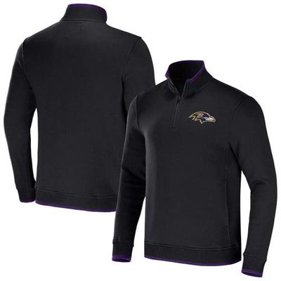 Men's NFL x Darius Rucker Collection by Fanatics Black Baltimore Ravens Logo Quarter-Zip Top
