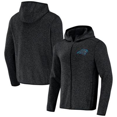 Men's NFL x Darius Rucker Collection by Fanatics Black Carolina Panthers Fleece Pullover Hoodie in Heather Charcoal