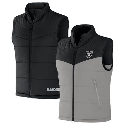 Men's NFL x Darius Rucker Collection by Fanatics Black Las Vegas Raiders Colorblocked Full-Zip Vest