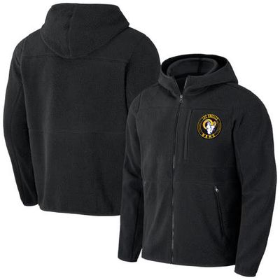 Men's NFL x Darius Rucker Collection by Fanatics Black Los Angeles Rams Sherpa Full-Zip Hoodie