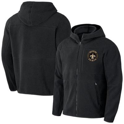 Men's NFL x Darius Rucker Collection by Fanatics Black New Orleans Saints Sherpa Full-Zip Hoodie