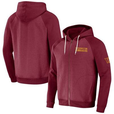 Men's NFL x Darius Rucker Collection by Fanatics Burgundy Washington Commanders Raglan Full-Zip Hoodie