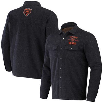 Men's NFL x Darius Rucker Collection by Fanatics Charcoal Chicago Bears Shacket Full-Snap Jacket in Navy