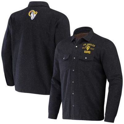 Men's NFL x Darius Rucker Collection by Fanatics Charcoal Los Angeles Rams Shacket Full-Snap Jacket