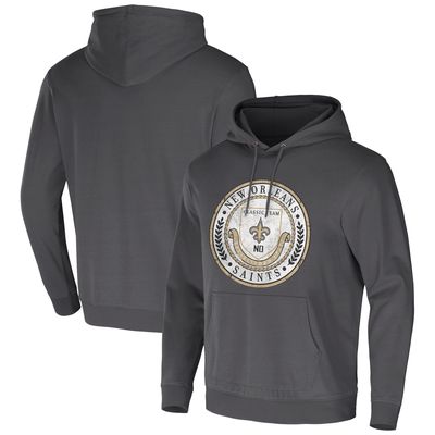 Men's NFL x Darius Rucker Collection by Fanatics Charcoal New Orleans Saints Washed Pullover Hoodie