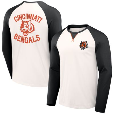 Men's NFL x Darius Rucker Collection by Fanatics Cream/Black Cincinnati Bengals Long Sleeve Raglan T-Shirt