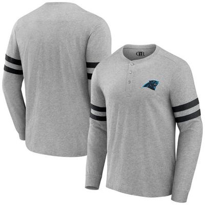 Men's NFL x Darius Rucker Collection by Fanatics Heather Gray Carolina Panthers Henley Long Sleeve T-Shirt