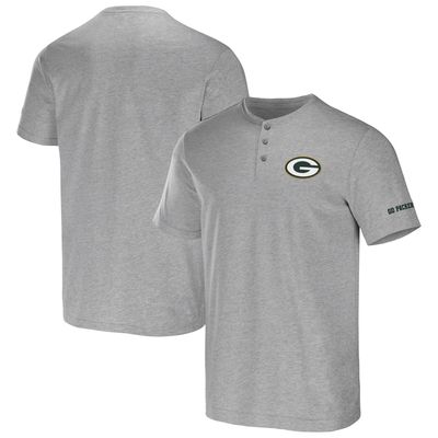 Men's NFL x Darius Rucker Collection by Fanatics Heather Gray Green Bay Packers Henley T-Shirt