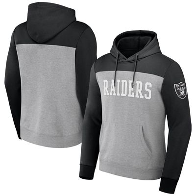 Men's NFL x Darius Rucker Collection by Fanatics Heather Gray Las Vegas Raiders Color Blocked Pullover Hoodie