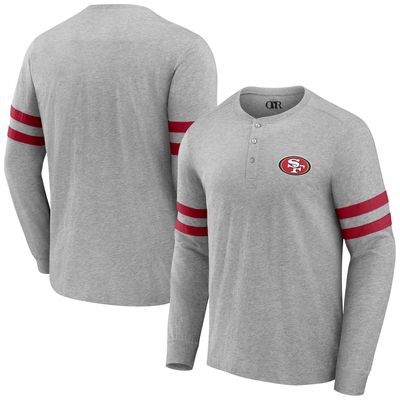 Men's NFL x Darius Rucker Collection by Fanatics Heather Gray San Francisco 49ers Henley Long Sleeve T-Shirt