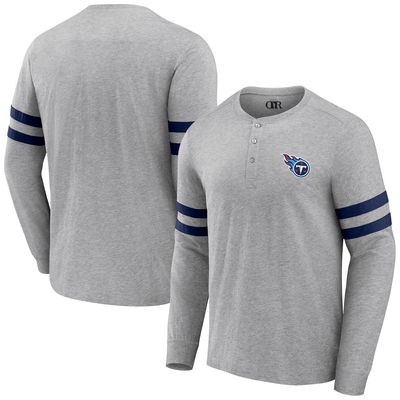 Men's NFL x Darius Rucker Collection by Fanatics Heather Gray Tennessee Titans Henley Long Sleeve T-Shirt