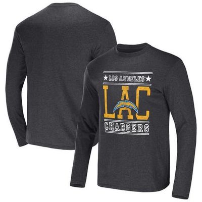 Men's NFL x Darius Rucker Collection by Fanatics Heathered Charcoal Los Angeles Chargers Long Sleeve T-Shirt in Heather Charcoal