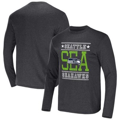 Men's NFL x Darius Rucker Collection by Fanatics Heathered Charcoal Seattle Seahawks Long Sleeve T-Shirt in Heather Charcoal