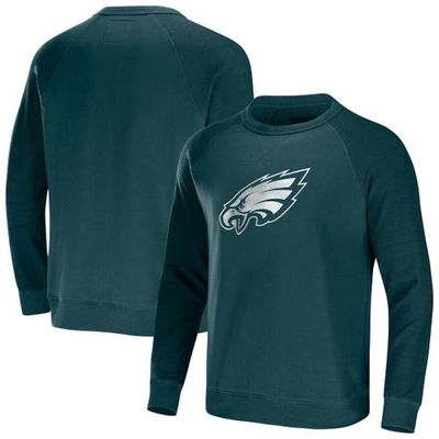 Men's NFL x Darius Rucker Collection by Fanatics Midnight Green Philadelphia Eagles Raglan Fleece Pullover Sweatshirt