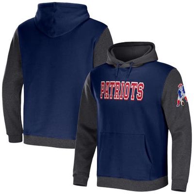 Men's NFL x Darius Rucker Collection by Fanatics Navy/Charcoal New England Patriots Colorblock Pullover Hoodie