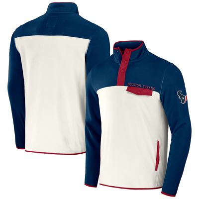 Men's NFL x Darius Rucker Collection by Fanatics Navy/Cream Houston Texans Micro Fleece Quarter-Snap Jacket