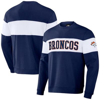 Men's NFL x Darius Rucker Collection by Fanatics Navy Denver Broncos Team Color & White Pullover Sweatshirt