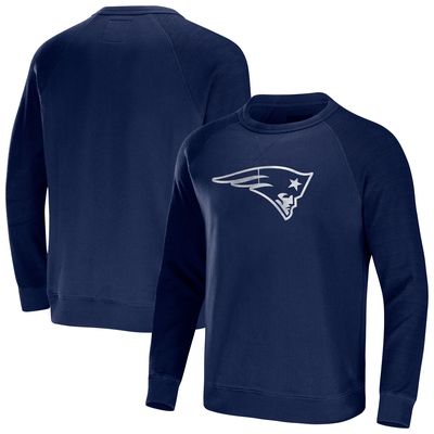 Men's NFL x Darius Rucker Collection by Fanatics Navy New England Patriots Distressed Lightweight Pullover Sweatshirt