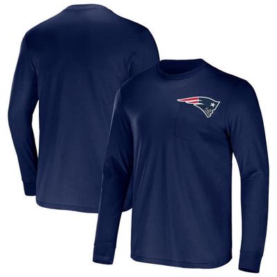 Men's NFL x Darius Rucker Collection by Fanatics Navy New England Patriots Team Long Sleeve Pocket T-Shirt