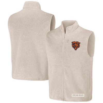 Men's NFL x Darius Rucker Collection by Fanatics Oatmeal Chicago Bears Full-Zip Sweater Vest