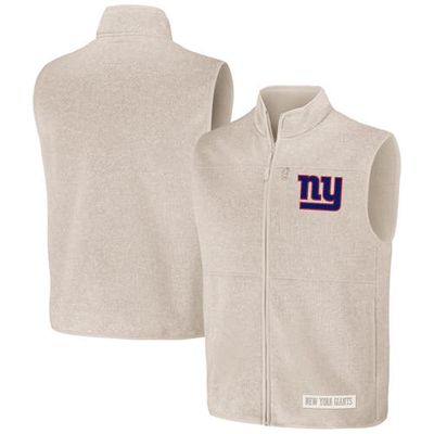 Men's NFL x Darius Rucker Collection by Fanatics Oatmeal New York Giants Full-Zip Sweater Vest