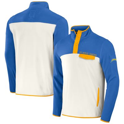 Men's NFL x Darius Rucker Collection by Fanatics Powder Blue/Cream Los Angeles Chargers Micro Fleece Quarter-Snap Jacket