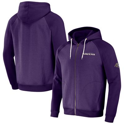 Men's NFL x Darius Rucker Collection by Fanatics Purple Baltimore Ravens Raglan Full-Zip Hoodie