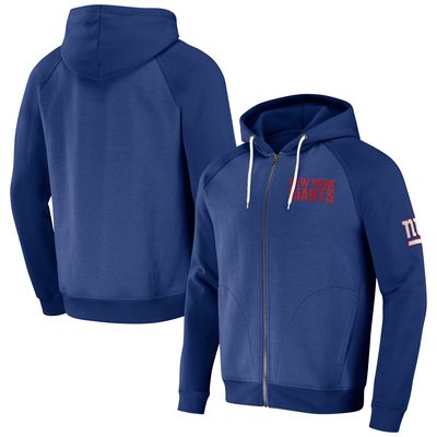 Men's NFL x Darius Rucker Collection by Fanatics Royal New York Giants Raglan Full-Zip Hoodie