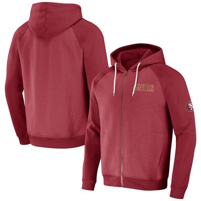 Men's NFL x Darius Rucker Collection by Fanatics Scarlet San Francisco 49ers Raglan Full-Zip Hoodie